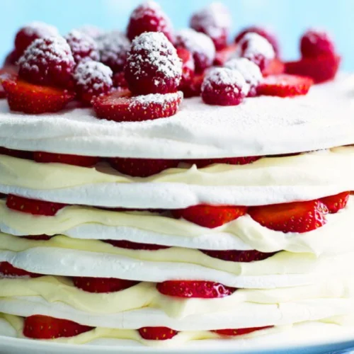 Pavlova de Nutella y Fresas